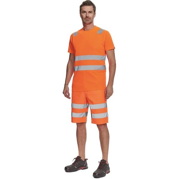 Triko pracovní s krátkým rukávem TERUEL HV (vel.M) oranžové Hi-Vis reflexní