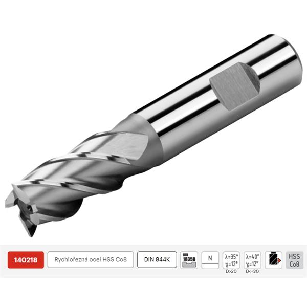 ZPS FN 140218.240 - Fréza na kov pr. 24 x 45/121 mm, válcová čelní krátká, 5-břitá, HSS-Co8