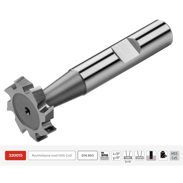 ZPS FN 320015.165040 - Fréza na kov pr. 16,5 x 4 mm, pro drážky úsečových per, HSS-Co5